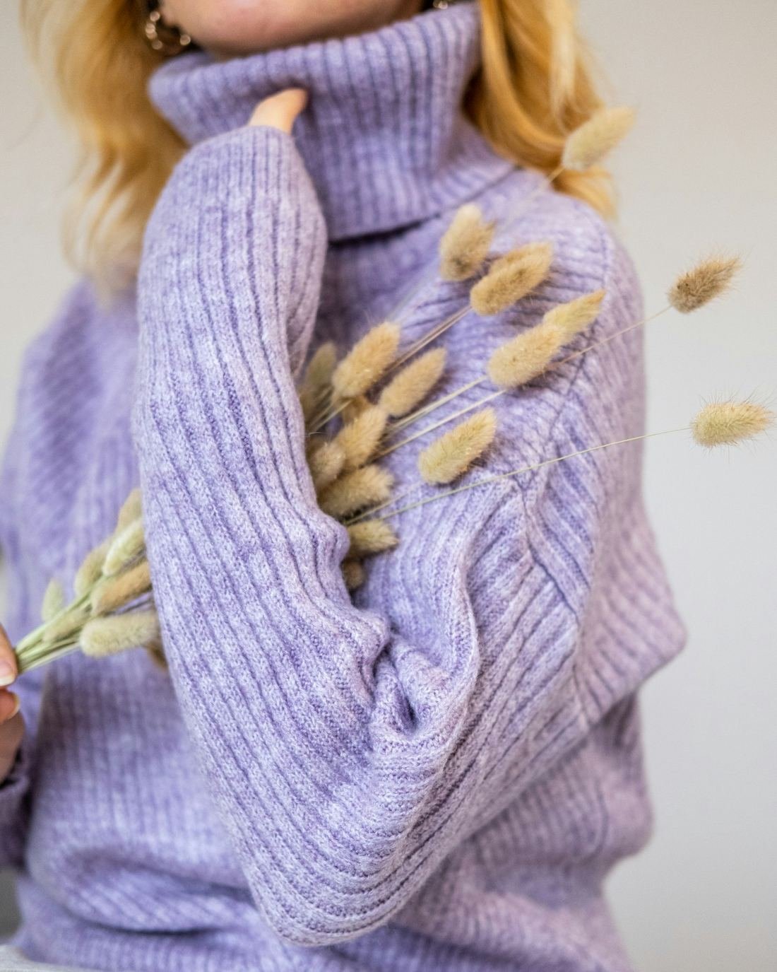 Alpaca Knit Sweater — Alpaca blend, lilac